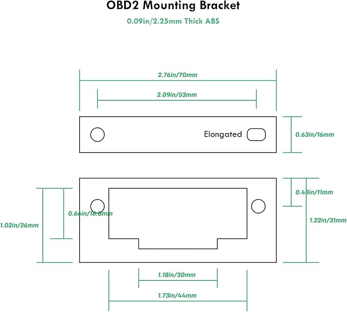 JUTA OBD2 Under Dash Mounting Bracket for J1962 OBD-II Splitter Extension Adapter Cable - 10-Pack