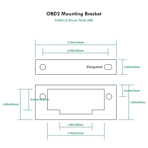 JUTA OBD2 Splitter Extension Cable Adapter 1 Male and 2 Females Extension 16PIN OBD-II J1962 Y Diagnostic Connector with Mounting Bracket (5 PCS)