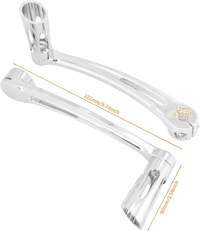 Motorcycle Driver Floorboard Front Rider Footboards Passenger Foot Pegs Brake Arm Pedal Lever Heel Toe Shift Levers Fit For Harley Touring Road King Street Glide Sportster Dyna (Chrome)