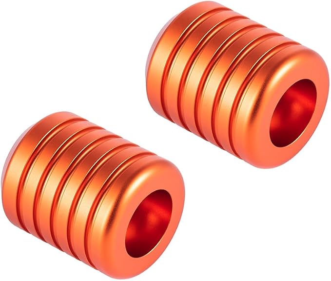 Advanblack CNC Aluminum Motorcycle Frame Sliders – Crash Bar Slider for Harley 1-1/4” Flat Out & Highway Crash Bars/Saddlebag Guards – Red, Gold, Black, Silver – Bolt-On Pair with Screws (Orange CNC)