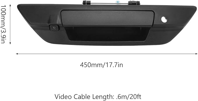 Car Trunk Handle Color Backup Camera Wide Angles Reverse Rear View for Safe Driving (Black)
