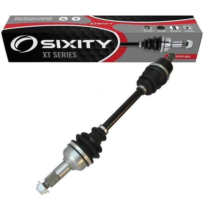 Sixity XT Rear Right CV Axle for Yamaha YFM700 Grizzly EPS LE SE FI 2016-18 | 4x4 Auto. Complete axle assembly with a 5140 chrome steel shaft, inboard and outboard CV joints, fully assembled
