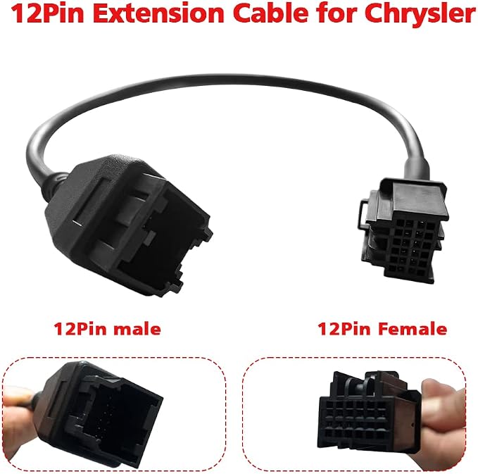 Obd2 Cable 12 8 Extension Adapter Cable for DS808 Maxisys MS905 MS906 MS908 Pro Maxisys Elite Scanner Tool, 12+8Pin Security Bypass Cable (4 PCS)