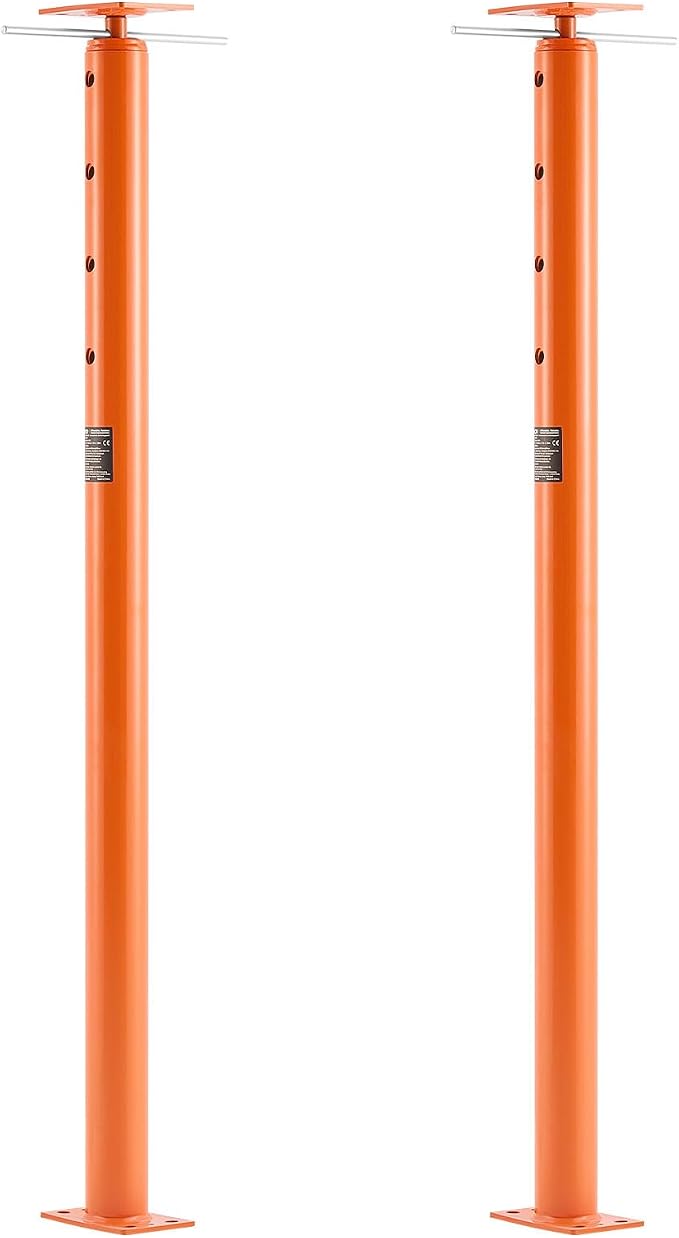 VEVOR House Floor Jacks, 2 Pack 53-93 Inch Height Range, 18000 lbs Max Load Capacity, Adjustable Support Beam Basement Jack Post Pole for Leveling, Lift Steel Telescoping Post for Temporary Support