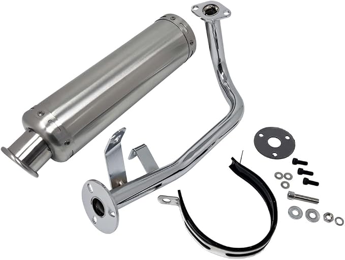 MYK Exhaust Muffler System for GY6 50cc/80cc 4 Stroke Scooters with a 10" Rear Rim