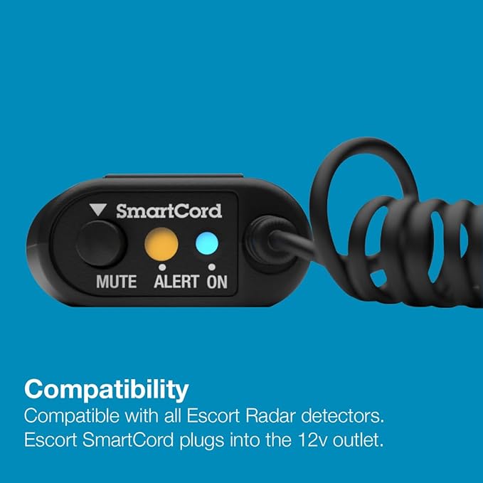 Escort Radar Detector SmartCord Coiled Wire for Redline 360c, MAX 360/c MKII, 3, 4, MAXcam 360c and Additional Models