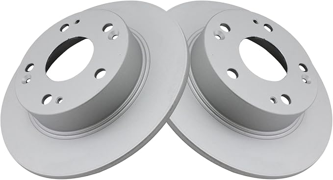 TRQ Rear Brake Rotor Set G Coated Solid Compatible with 2003-2007 Honda Accord 2004-2008 Acura TSX