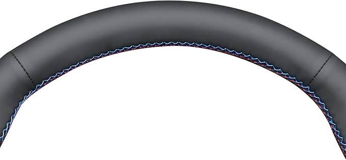 MEWANT Hand Stitch Steering Wheel Cover for BMW 2 Series F22 F23 2014-2020 3 Series F30 F34 2012-2018 4 Series F32 F33 F36 2014-2020 Black Microfiber Leather Interior Accessories