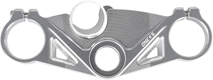 ONE.K.S Motorcycle Triple Tree Forks Top Clamp Front End Upper Top Steering Clamp Fit for Kw-asaki ZX6R 2019-2026 European Version Triple Tree Uplink CNC Aluminum (Silver)