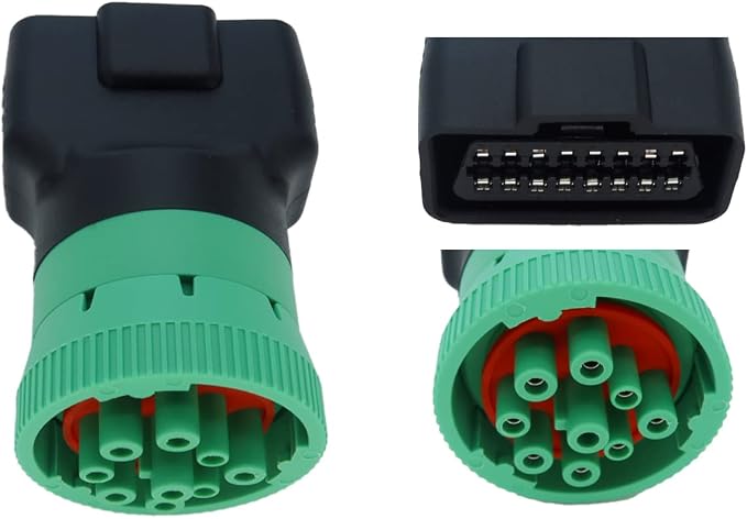 Type 2 Green 9pin J1939 Male to OBD2 Female Adapter J1939 - J1962 9pin-16pin Adapter (J1939 Type2 (Green))