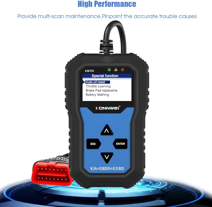 Xiangtat KW350 Full System OBD2 Diagnostic Scanner for VW Audi Skoda Seat Code Reader Automotive Check Engine Light EPB ABS SRS OBDII Scan Tool Oil Throttle Position Brake Reset Tool (KW350)