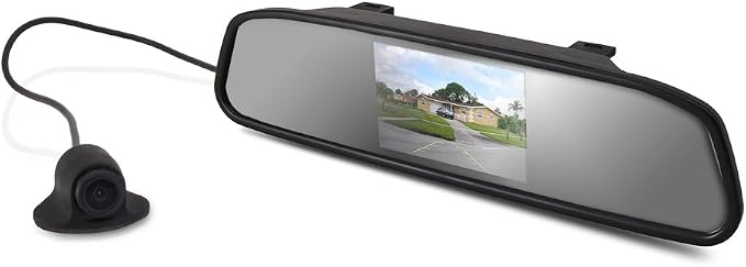 Pyle PLCM4340 Car Vehicle Rearview Backup Camera & Mirror Monitor Parking Kit, Waterproof Night Vision Cam, 4.3'' Screen, Distance Scale Lines, Night Vision