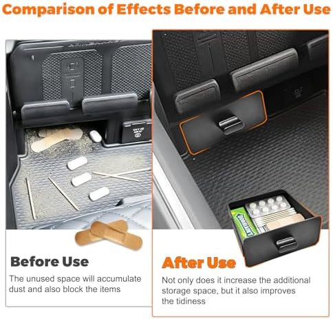 Center Console Cubby Organizer Fit for 2019-2026 Dodge Ram 1500 2500 3500 Insert Drawer Box Accessories Cubby Organizer Box ABS Plastic (3PCS)