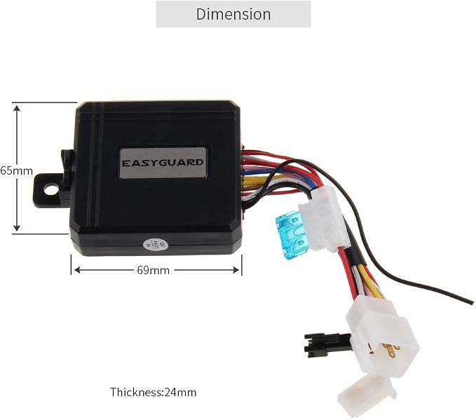EASYGUARD EM211 2 Way Motorcycle Alarm System with Remote Start Starter Shock Sensor tilt Motion Sensor DC12V LCD Display