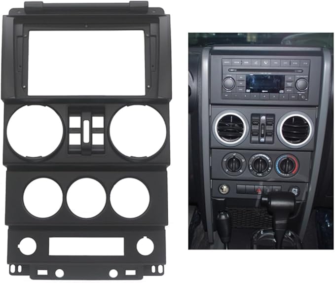 Fits for Jeep Wrangler 2008 2009 2010 4 Doors Car Radio Stereo Fascia Frame Double DIN 9 inch Dash Installation Mounting Kit