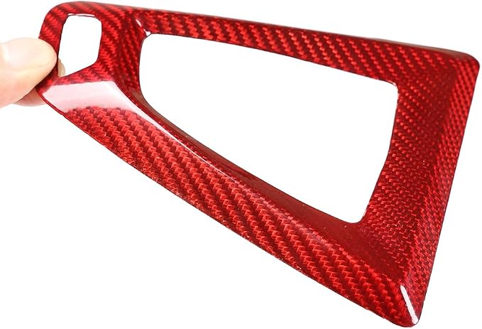 Fit for BMW F80 F82 M3 M4 2014 to 2019 Center Console Gearbox Decorative Panel Frame, Real Carbon Fiber Interior Accessories Gear Lever Panel Base Cover (RHD - Red Carbon)
