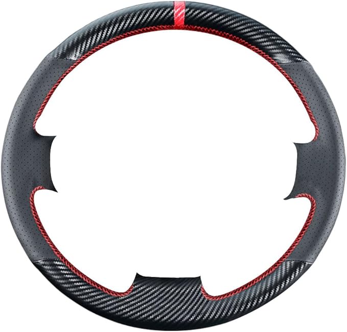 DIY Stitching Carbon Fiber Steering Wheel Cover for Toyota RAV4 2006 2007 2008 2009 2010 2011 2012 / for Toyota Yaris Sedan 2007-2011 Leather Interior Accessories