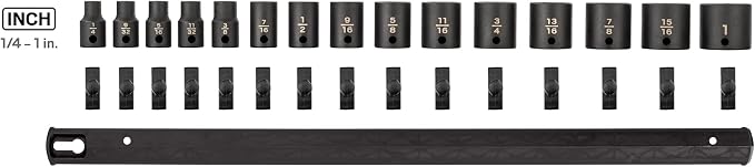 TEKTON 3/8 Inch Drive Impact Socket Set, 15-Piece | SID91104
