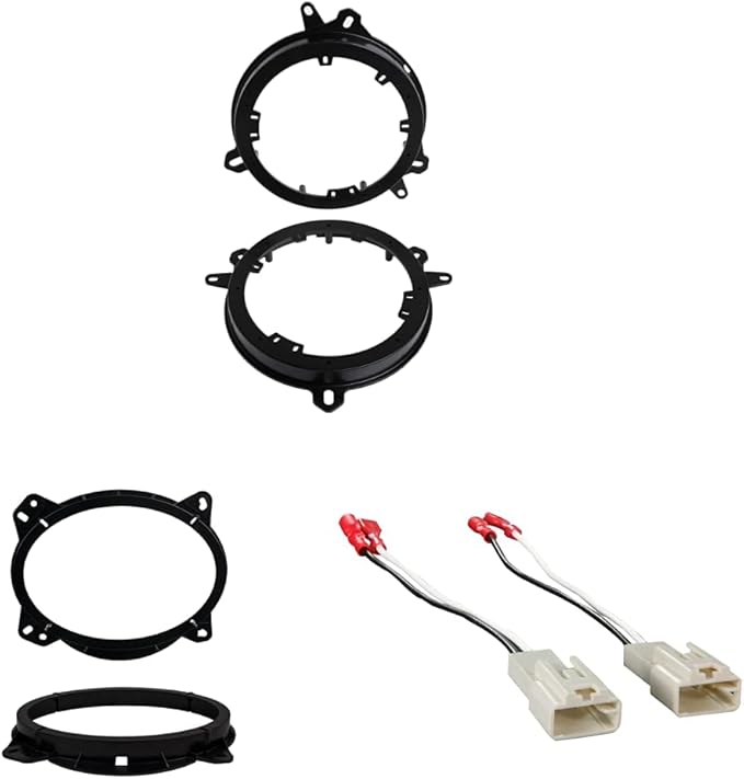 Metra 82-8148 6" to 6-3/4" Speaker Adapter, Black & 6" x 9" Front Speaker Adapter for Select Lexus and Toyota Vehicles & Connector for Select Toyota Vehicles