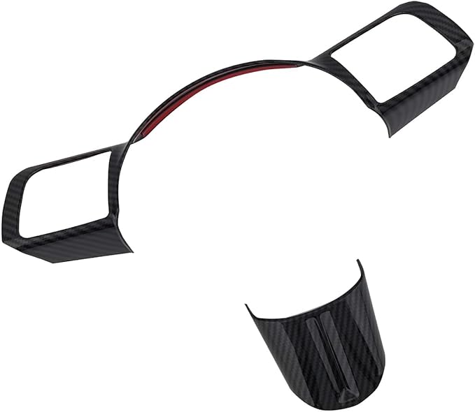 2 PCS Carbon Fiber Car Steering Wheel Frame Cover Steering Wheel Button Panel Protection Frame Compatible with Hyundai Sonata DN8 2024 Accessories【Not Applicable to Sonata N-Series】