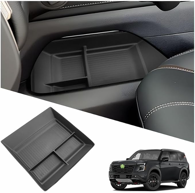 Ruiya 2025 2026 Armada Console Organizer for Nissan Armada 2026 Accessories TPE Material Lower Console Organizer Compatible with 2025 2026 Nissan Armada SV/SL/Platinum/Pro-4X/Platinum Reserve