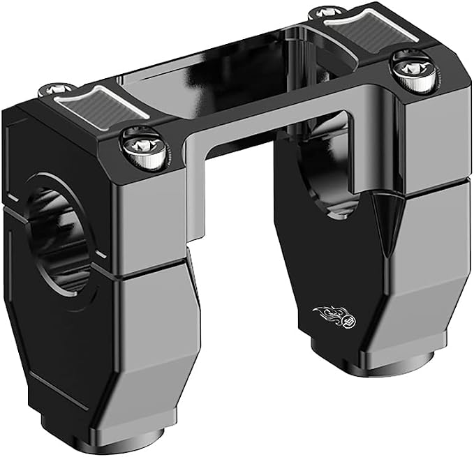 POWER JAMES Black Handlebar Riser Kit with Square Instrument Gauge Cutout, Fits for Harley Davidson Breakout FXBRS, Street Bob, FXLRST, FXST 2018-2024 Models with 1.25" 1 1/4 inch Clamping Area