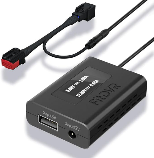 Dash Camera Power Adapter (8-Pin) for Land Rover, Jaguar, Connects to Rearview Mirror, LED Display USB Power Source, Easy to Install, 5V 12V Output, for Dash Cam, Radar, D3-020