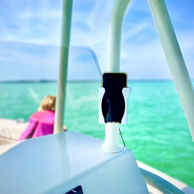 Boat Phone Holder – Marine Cell Phone Holder for Boat, Adjustable and Secure Marine Smartphone Mount, Durable Boating Accessory Made for Outdoor Conditions (2 Pack)