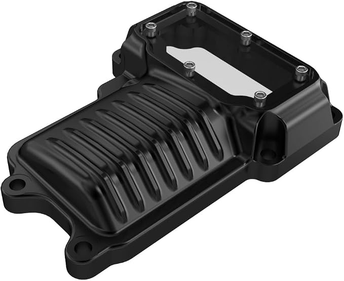 POWER JAMES Visible Transmission Top Cover Compatible with Harley Davidson 2008-2017 Dyna and Softail, 06-2017 Touring Models with Twin Cam (Black) (Black)