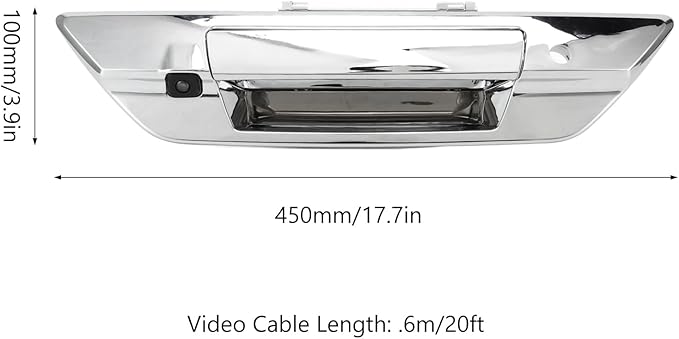 Car Trunk Handle Color Backup Camera, Parking Camera Backup Assistant Reversing Cam Replacement for 2017‑2021, IP66, 150‑170° Wide Angles(Silver)