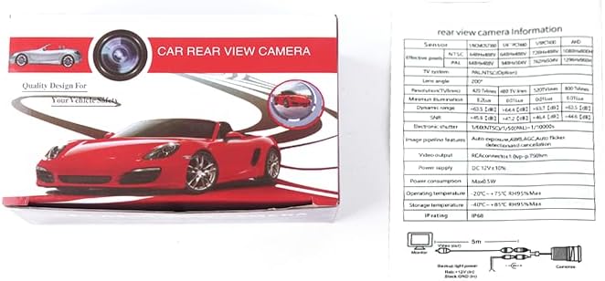 Universal Reversing Camera 1080P Metal AHD, 170° Wide Angle Rearview | Universal 1080P AHD Backup Camera with Switchable Front View, 170° Wide Angle, Night Vision, IP69 Waterproof