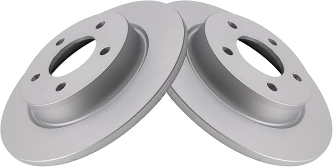 TRQ Rear Brake Rotor Set G Coated Solid Compatible with 2004-2013 Mazda 3