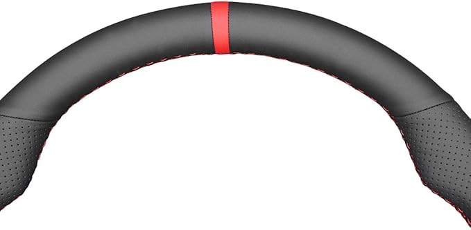 MEWANT Black Leather Steering Wheel Cover for Subaru WRX 2015-2019 / Levorg 2015-2019/ Made of Microfiber Leather/WRX (STI) Steering Wheel Cover