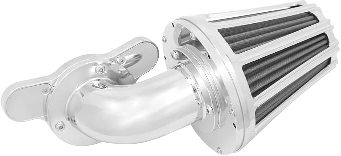Air Cleaner Filter 90° Forward-Facing Intake Kit CNC Fit for Harley Touring Softail Dyna Sportster XL (Chrome Housing Grey Element, A For Sportster XL 04-22)
