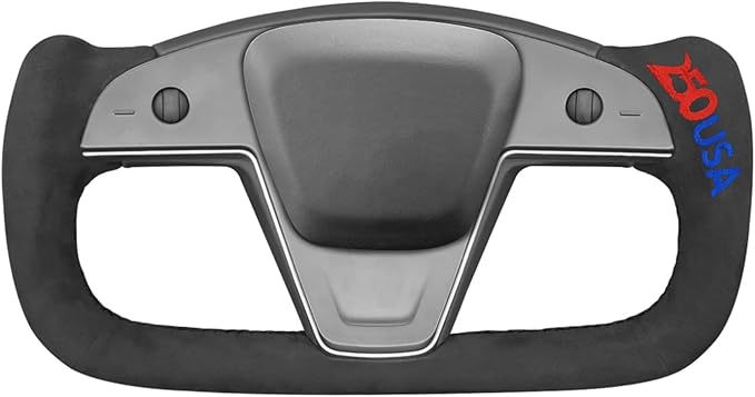 MEWANT 250th Anniversary Limited Edition Steering Wheel Cover for Tesla Model S/X 2021-2023 Commemorative 1776-2026 Embroidery Hand-Stitched Black 9040 Athsuede Wrap