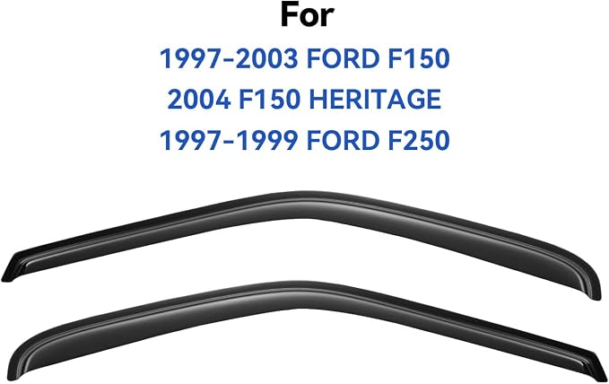 Window Visors Rain Guards for 1997-2003 Ford F150 Standard Cab, Out-Channel Window Vent Wind Deflectors Visors Shades for 1997-1999 F250, 2004 F-150 Heritage Regular Cab, 2PCS