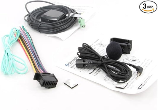 Xtenzi Car Audio 3 Pcs Set XT3302 GPS Mic and Wire Harness Compatible with Pioneer SPH-DA210 DA110 DA100