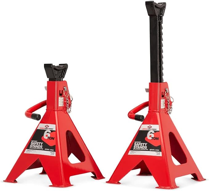AFF 6 Ton Jack Stand Set - Heavy Duty Ratchet Style Jack Stands - Pair