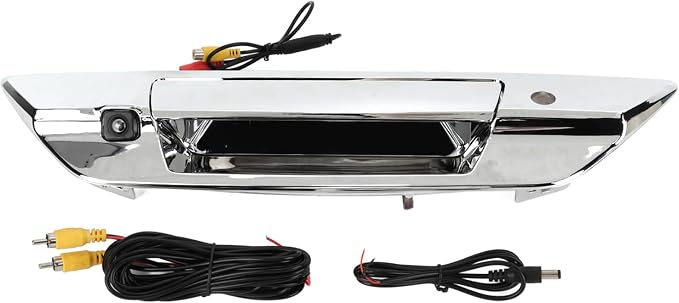 Car Trunk Handle Color Backup Camera Wide Angles Reverse Rear View for Safe Driving (Silver)