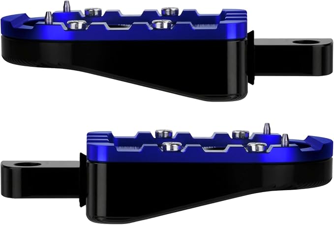 Motorcycle Foot Pegs Male Mount Footrests Offroad Floorboards Fit for Harley Touring Electra Glide Road Glide Road King Dyna Sportster (Blue Edge)