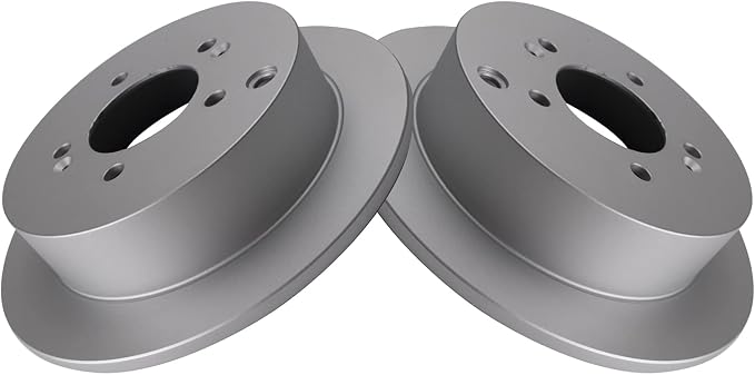 TRQ Rear Brake Rotor Set G Coated Solid Compatible with 2001-2006 Hyundai Santa Fe 2005-2015 Tucson 2005-2016 Kia Sportage