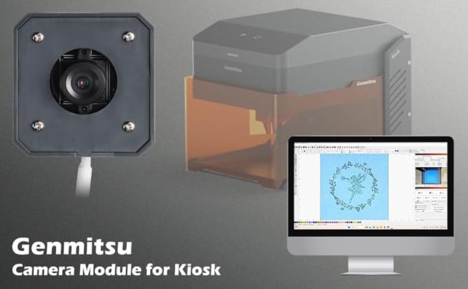 Genmitsu Camera for Laser Engraver, Perfect for Kiosk Kortek Laser Engraving Machine, Laser Cutter Accessory Compactible with Lightburn, Precise Positioning & Work Preview