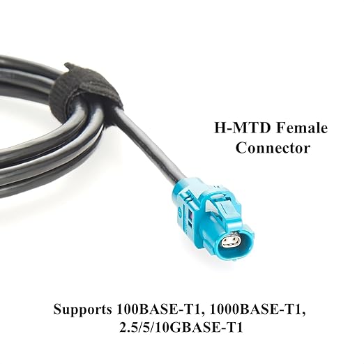 Rosenberger E6S10A-1CAZ5-Z to E6K10A-1CAZ5-Z H-MTD Automotive Ethernet Cable Harness 10Gbps 100/1000BASE-T1 H-MTD Z Code Male to Female Extension Cable for ADAS, ECU, In-Vehicle Networks (3M/9.84FT)