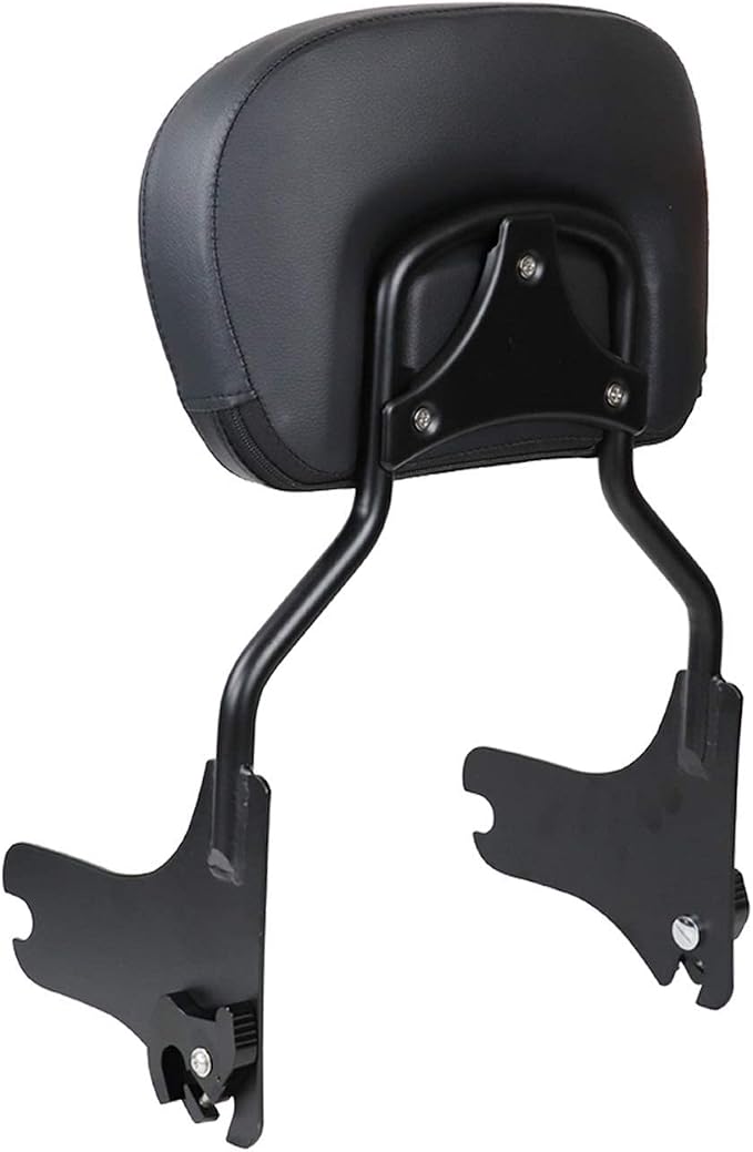 AUFER Detachable Upright Passenger Backrest Sissy Bar With Back Rest Pad Compatible With For Touring Road King Street Glide Electra Glide Road Glide FLHR FLHX FLHT FLTR 1997-2008（Black）