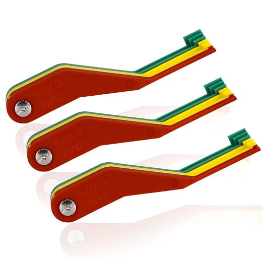 3 Pack 9-Piece Brake Pad Thickness Gauge Set, Measure Tool for Quick Pad Wear Assessment, Compatible With Most Cars, Easy to Read Color Coded - 2mm to 12mm