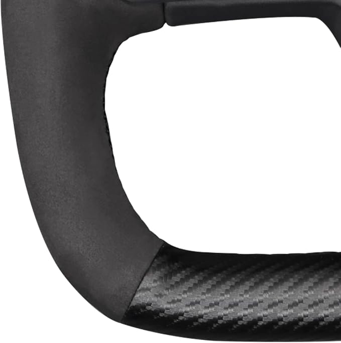 MEWANT Hand Stitch Black Matte PU Carbon Fiber Suede Steering Wheel Cover for Tesla Model S Yoke 2021-2023 Model X Yoke