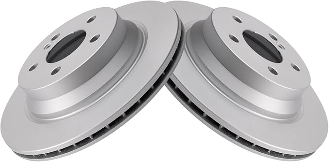 TRQ Rear Brake Rotors Set Vented Premium G-Coated Compatible with 2006 Mercedes-Benz CLS500 2003-2006 E320 2006-2016 E350 E500 2007-2009 E550 2010-2015 GLK350