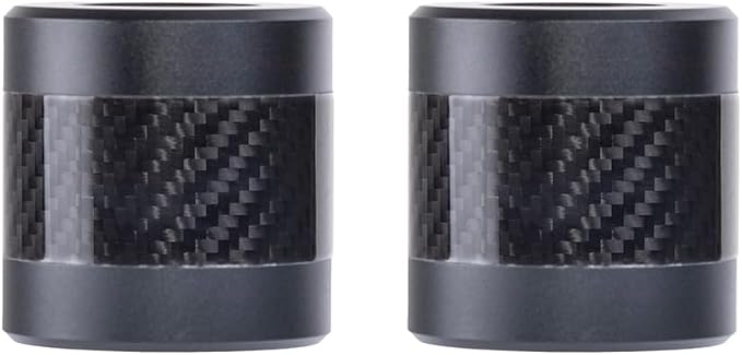 Advanblack ProTek Machined 1.25" Crash Bar Sliders Decorative Wheel Rotatable End For Front Engine Guard Harley Saddlebag Guards (Black CNC w/Carbon Inlay)