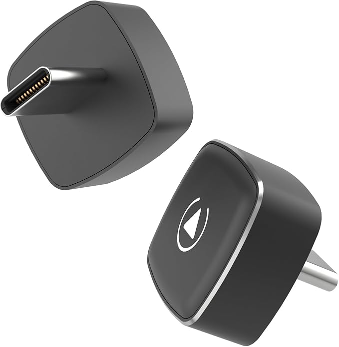 M1-C Wireless CarPlay Android Auto Adapter, Native USB-C Direct Plug, 2-in-1 Wired to Wireless Dongle, No Adapter Needed, Mini Cable-Free Design, Aluminum Alloy & Glass for USB-C Port Cars