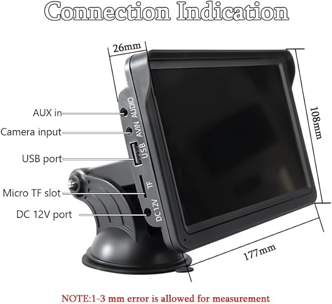7 Inch HD IPS Touchscreen Wireless CarPlay & Android Auto, Voice Control with HD Night Vision Waterproof Backup Camera, Plug and Play Universal for All Vehicles